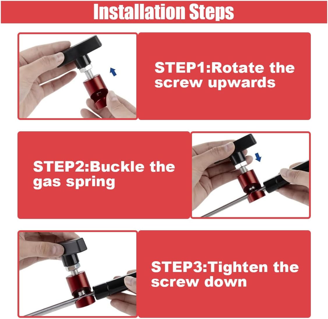 Car hood strut lift support clamp — view 7