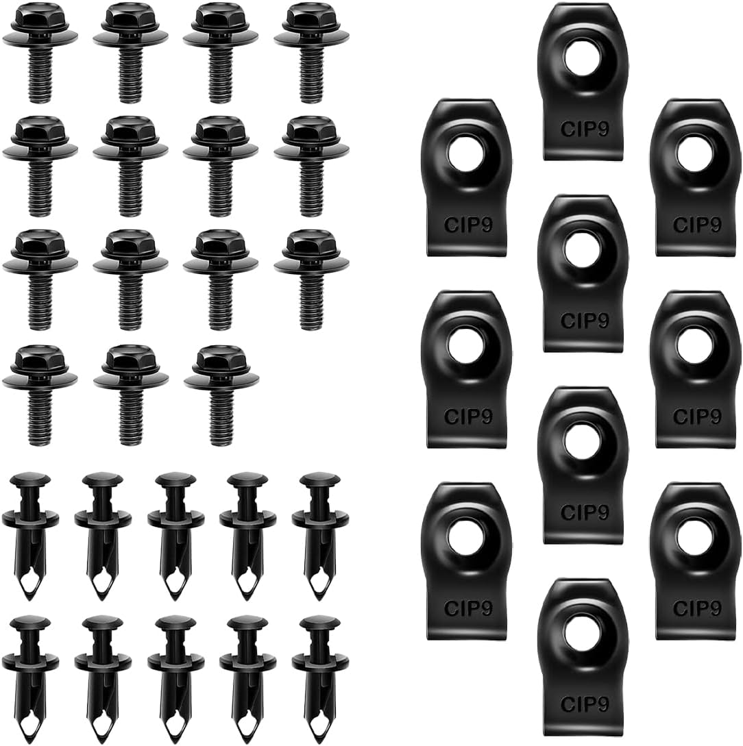 35 pcs car body bolts and U-nut clips — view 2