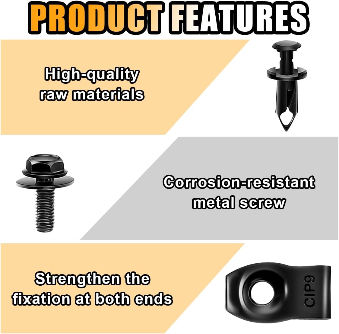 35 pcs car body bolts and U-nut clips — view 4