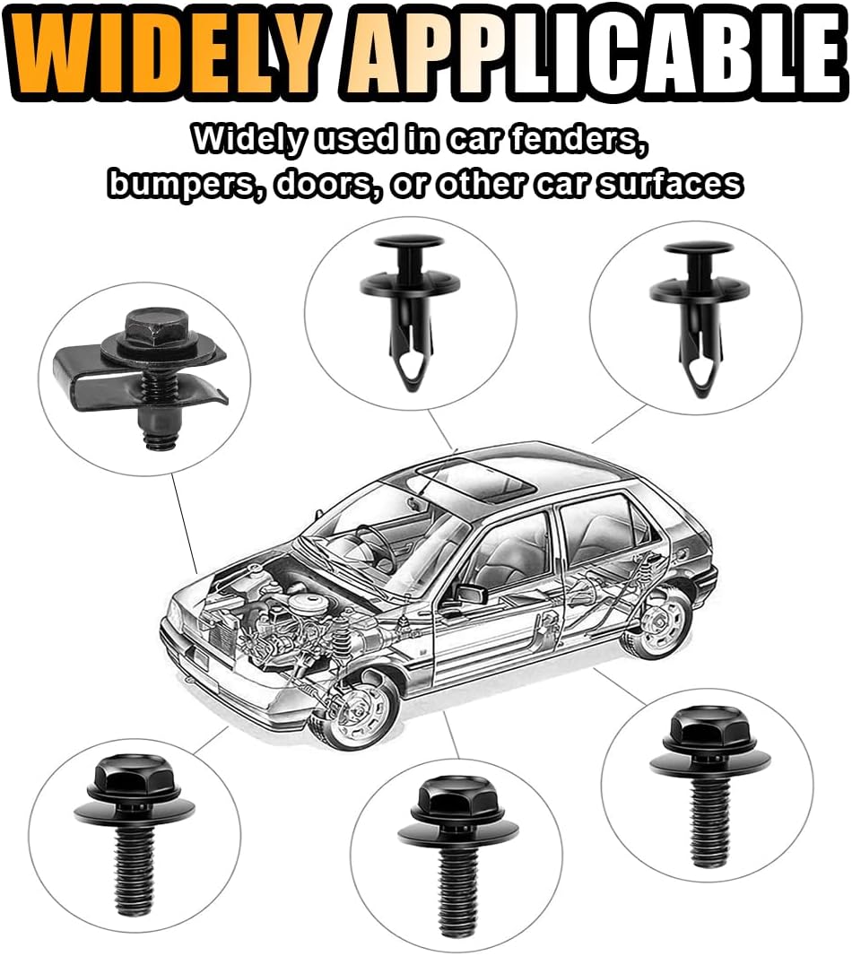 35 pcs car body bolts and U-nut clips — view 7
