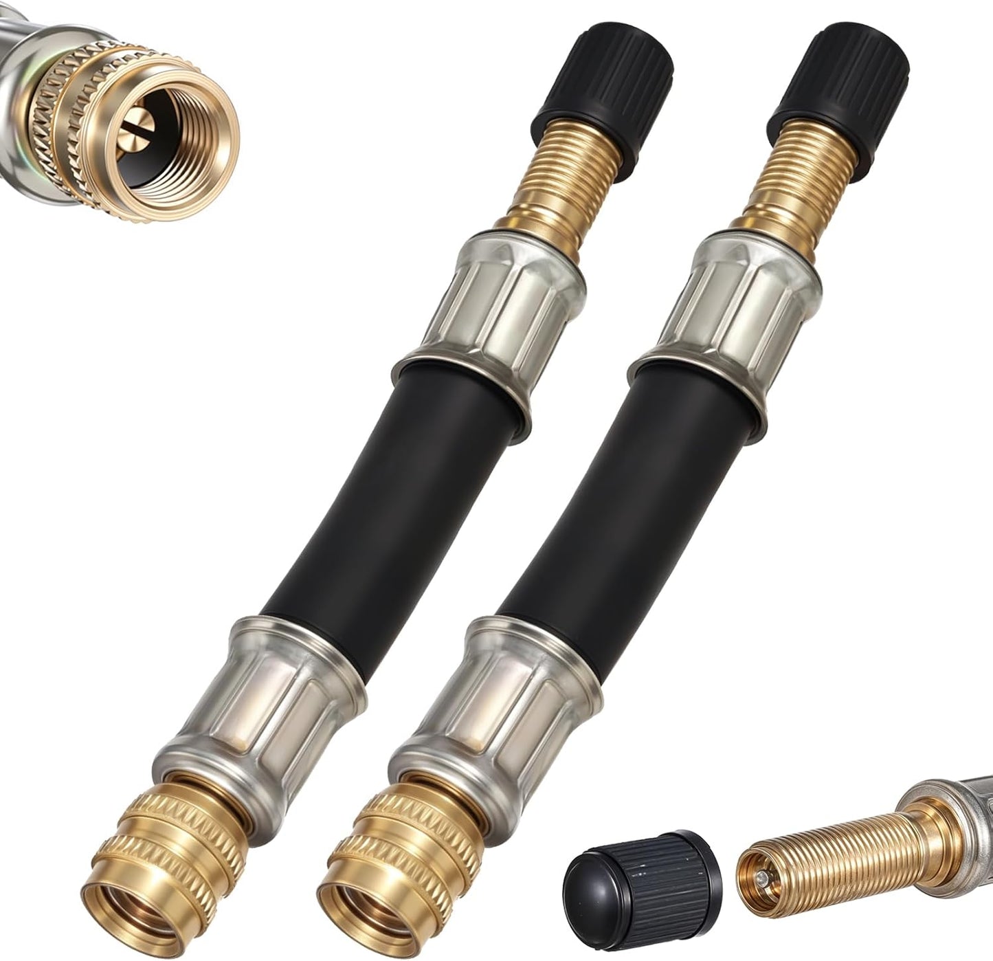 2 pcs 3.93 inch brass valve extension — view 2