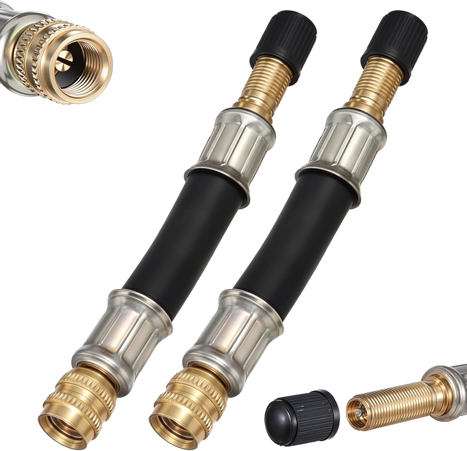 2 pcs 3.93 inch brass valve extension — view 2