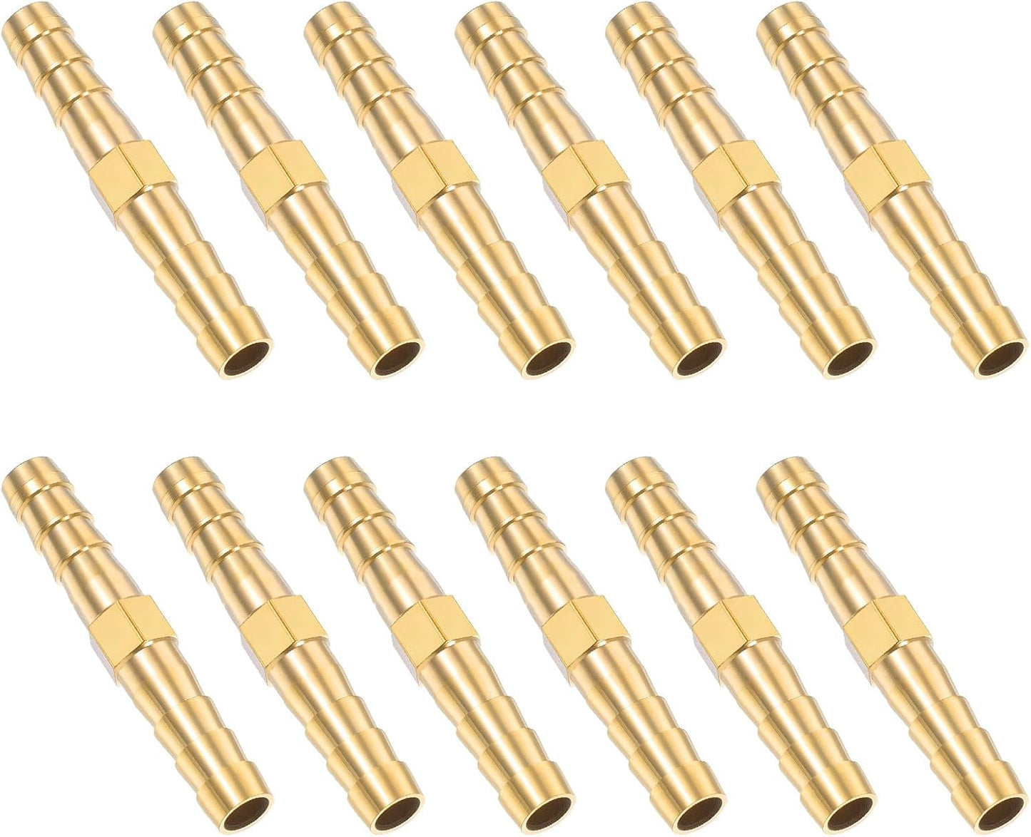 12 pcs 1/4 inch brass hose barb fittings — view 2