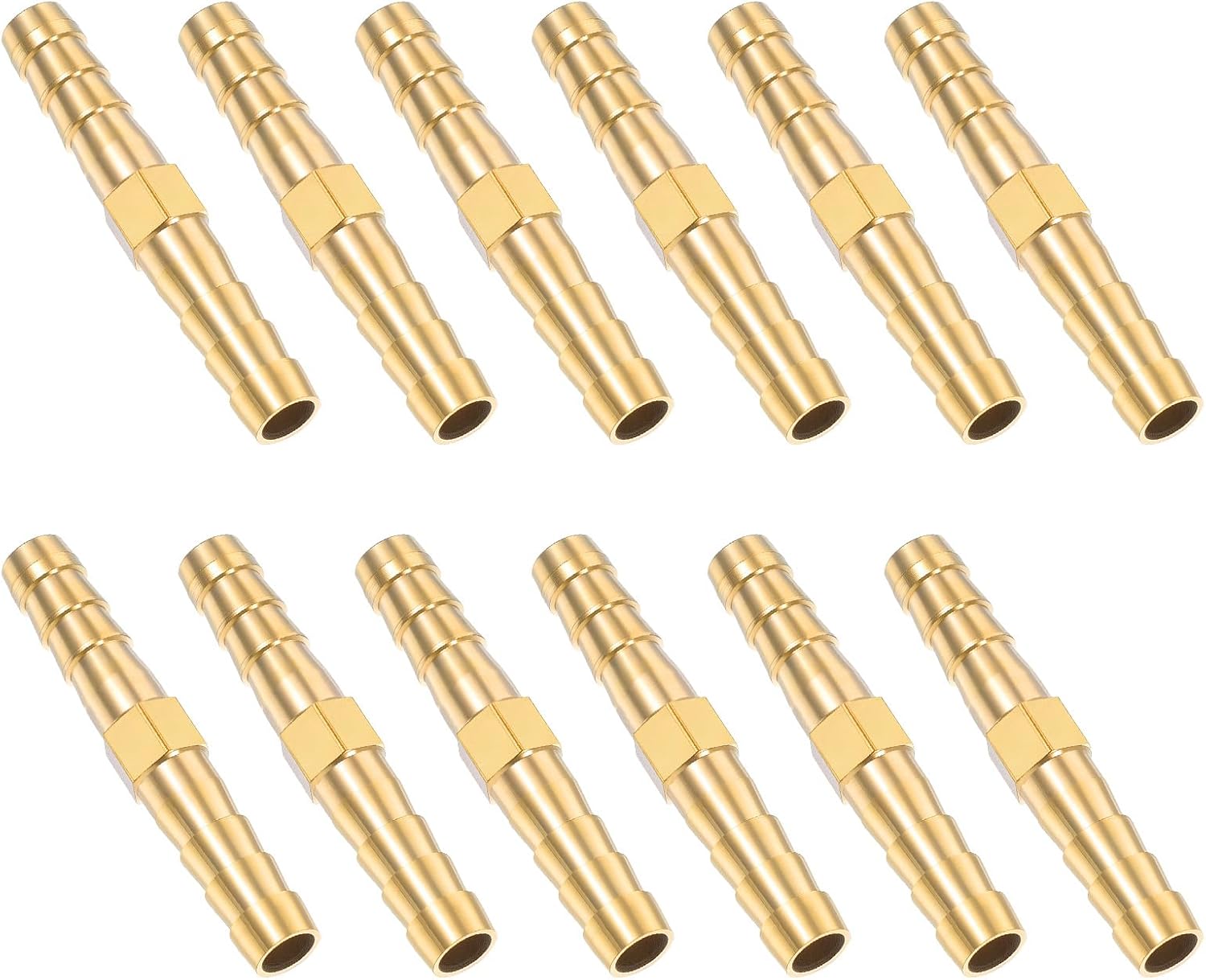 12 pcs 1/4 inch brass hose barb fittings — view 2