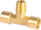 2 Pack 1/4 NPT Brass Tee — view 6