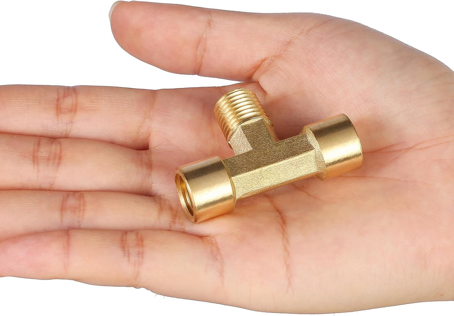 2 Pack 1/4 NPT Brass Tee — view 7