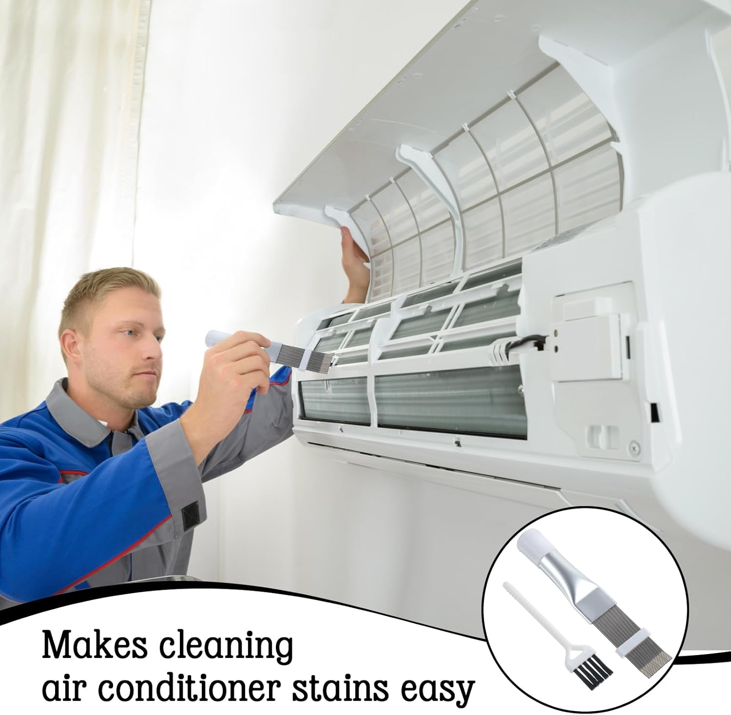 2Pcs Radiator Fin Comb,Coil Cleaning Brush — view 5