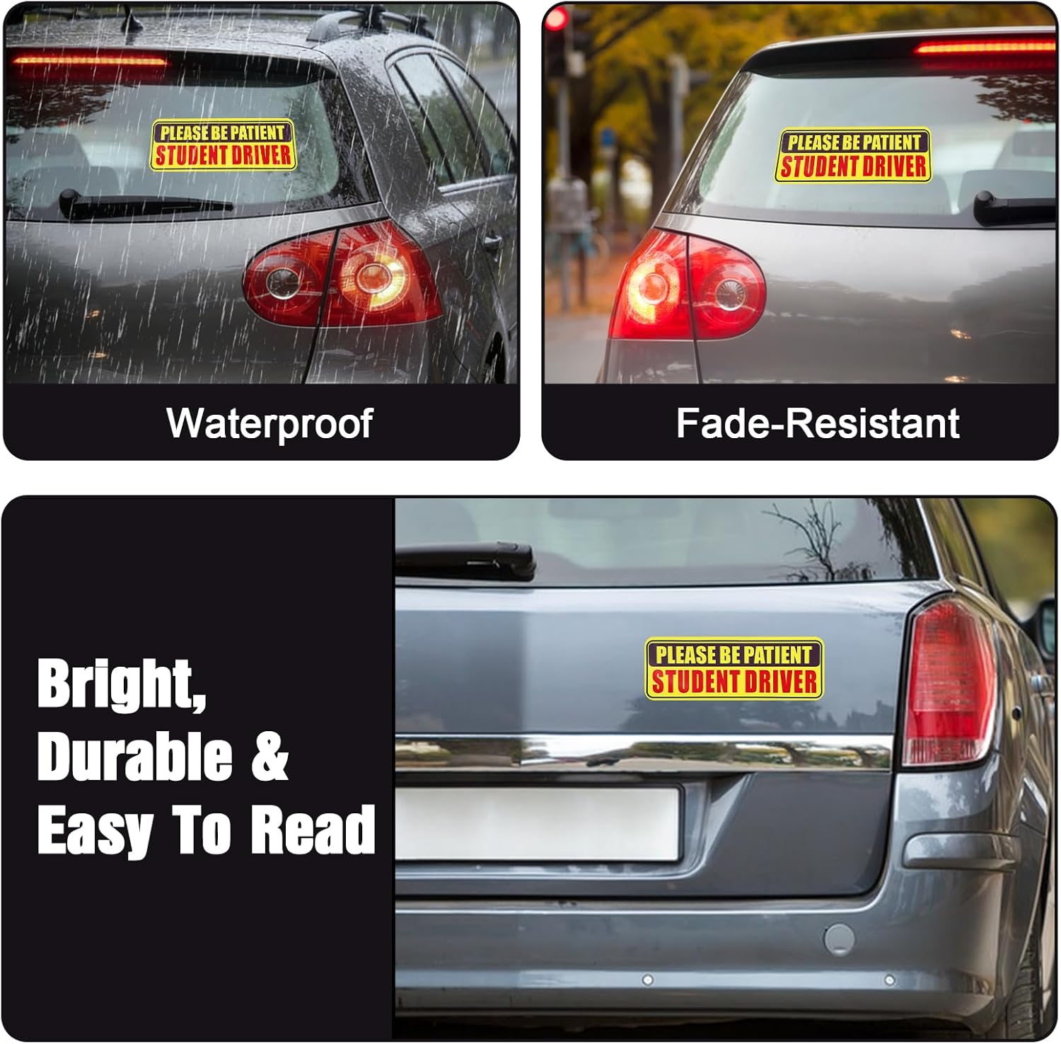 4PCS Student Driver Sticker for Car,Non-Magnetic — view 5