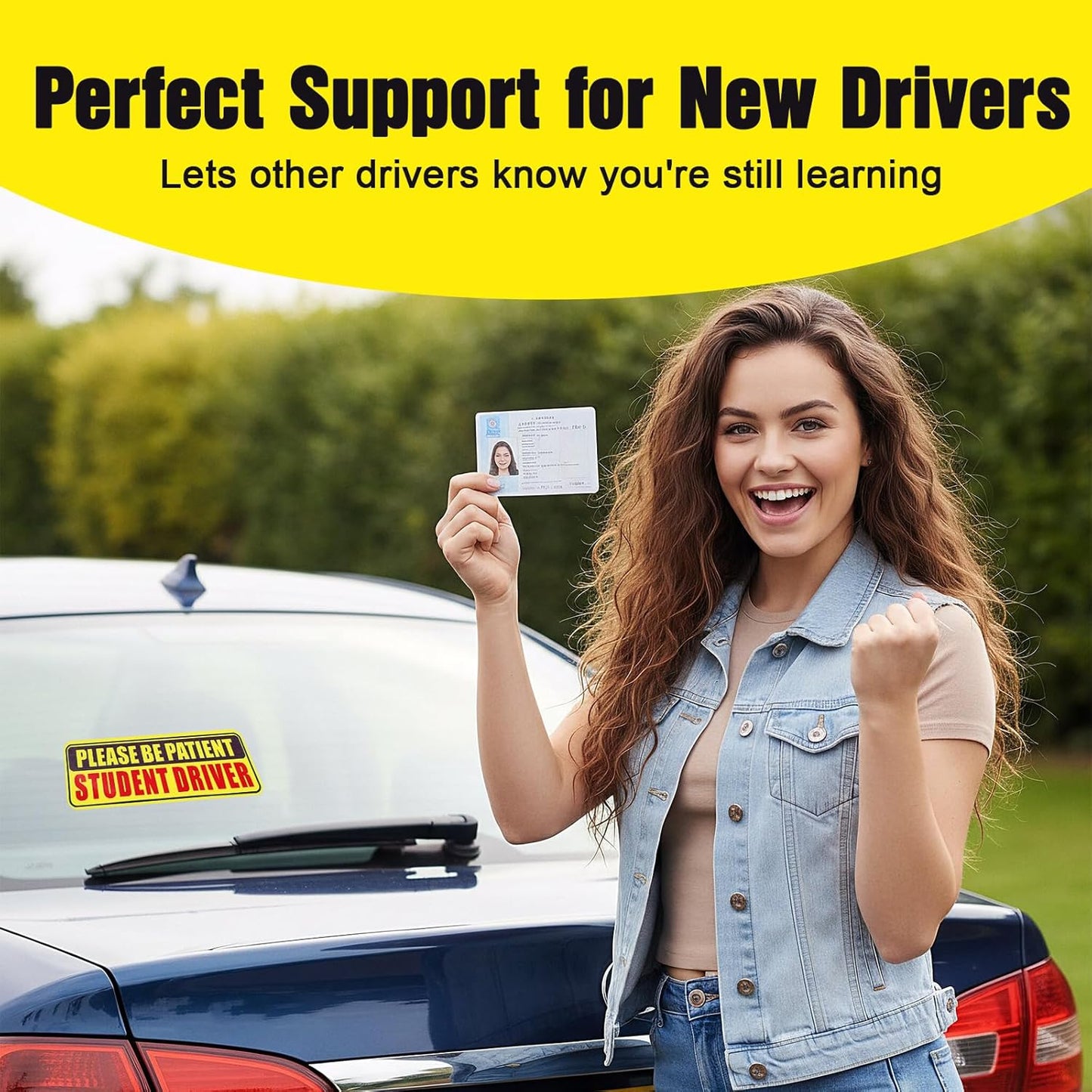 4PCS Student Driver Sticker for Car,Non-Magnetic — view 6