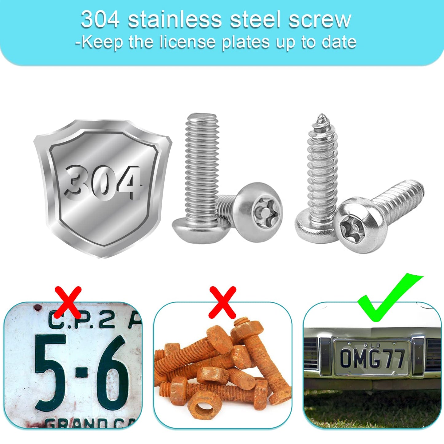 Anti Theft License Plate Screw Kit — view 5