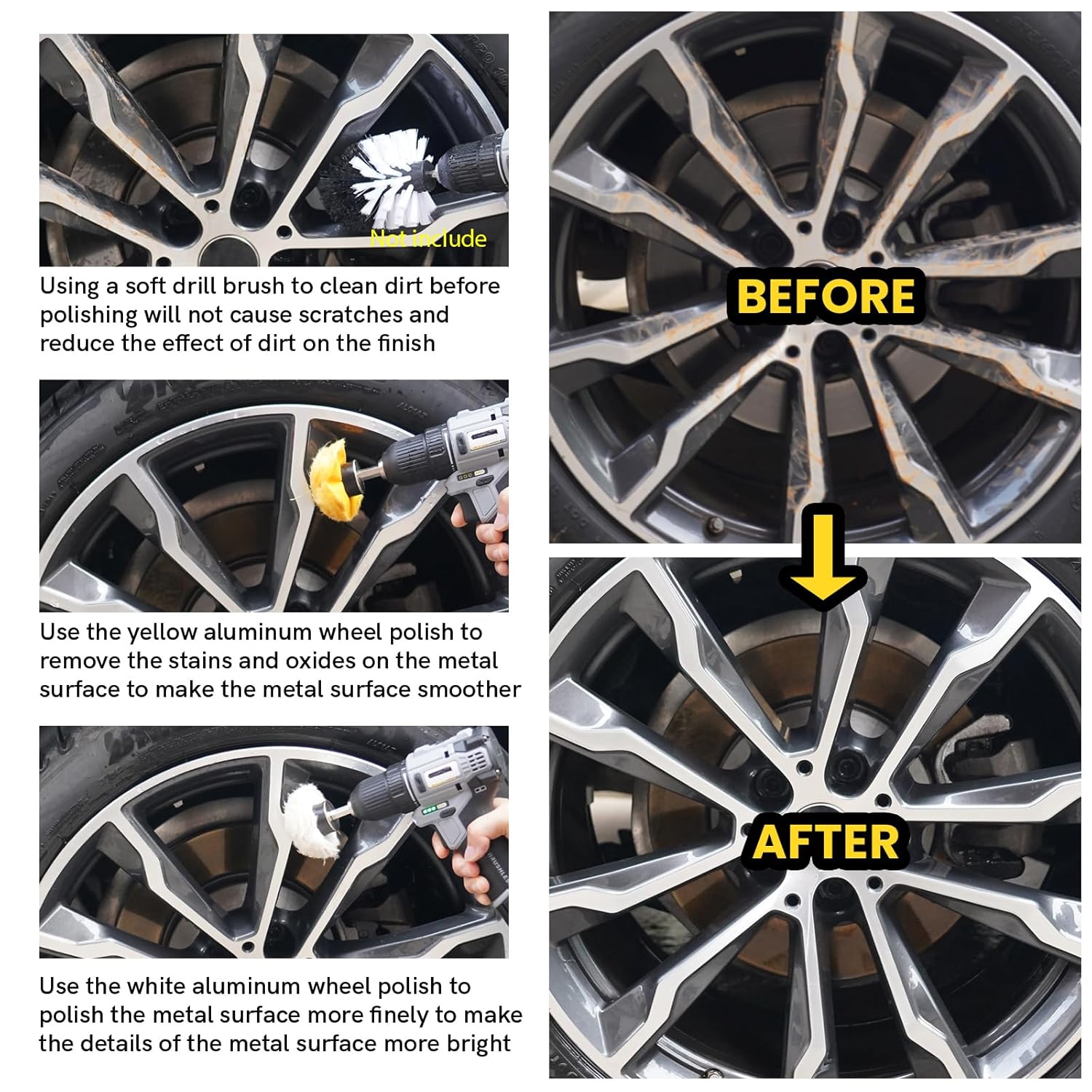 Aluminium wheel polishing kit 6 piece — view 4