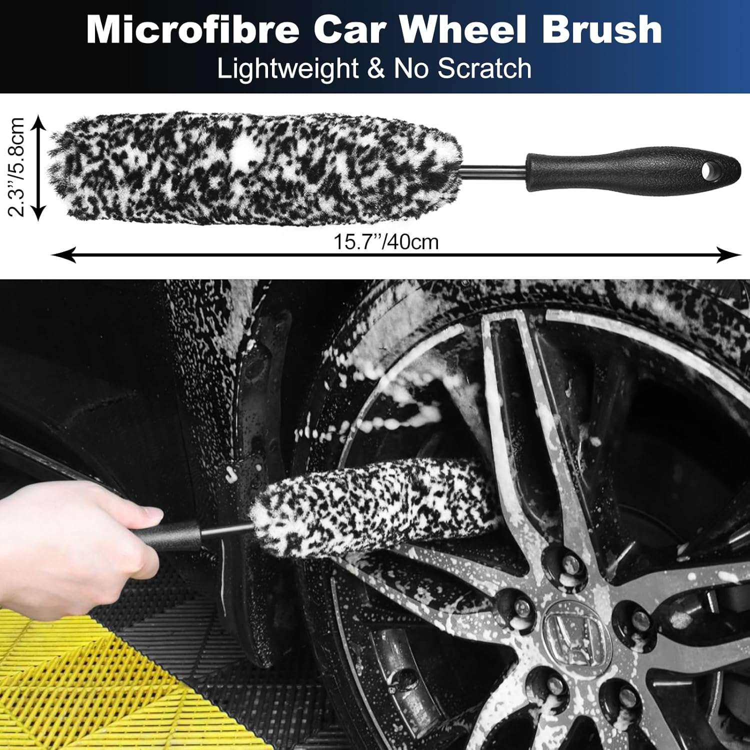 Car wheel and tyre brush set — view 3