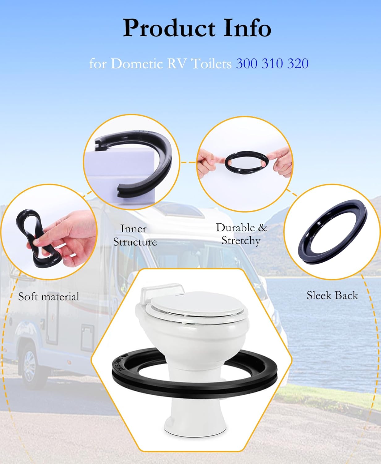 RV toilet seal for Dometic — view 5