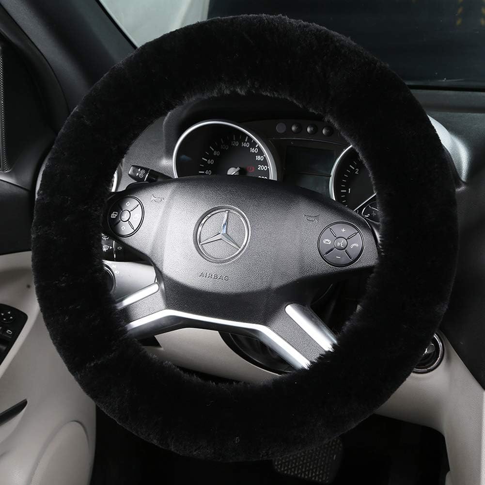 Fluffy sheepskin steering wheel cover — view 2