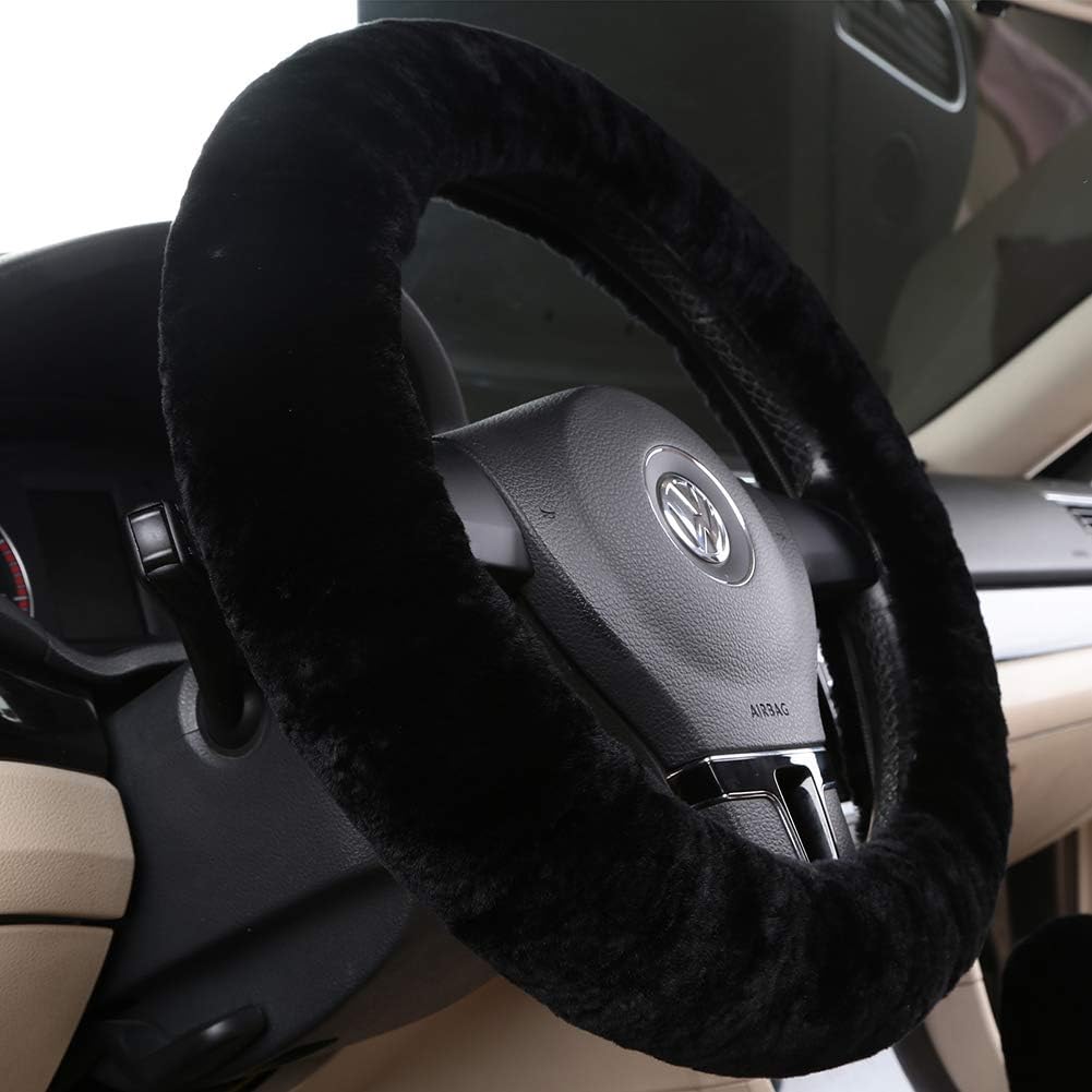 Fluffy sheepskin steering wheel cover — view 5