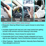 Fluffy sheepskin steering wheel cover — view 7