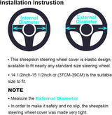 Fluffy sheepskin steering wheel cover — view 8