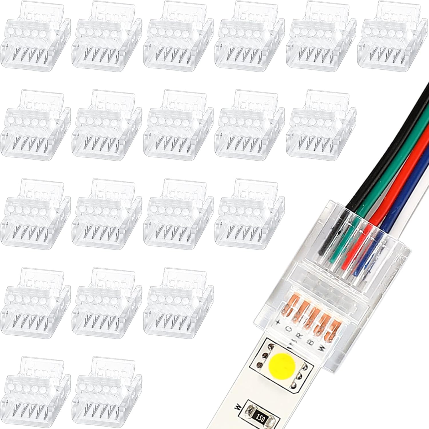 5-pin LED strip connectors 20 piece — view 2