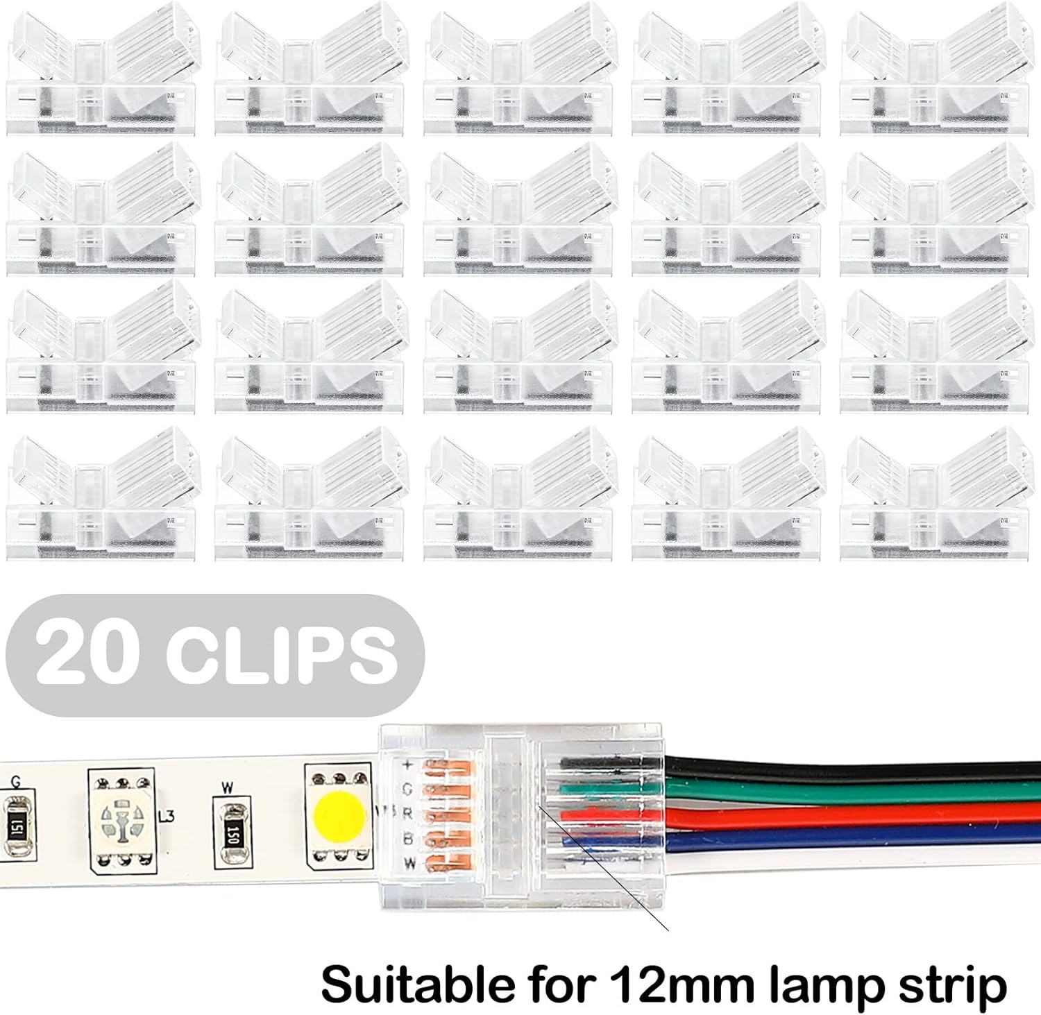 5-pin LED strip connectors 20 piece — view 3
