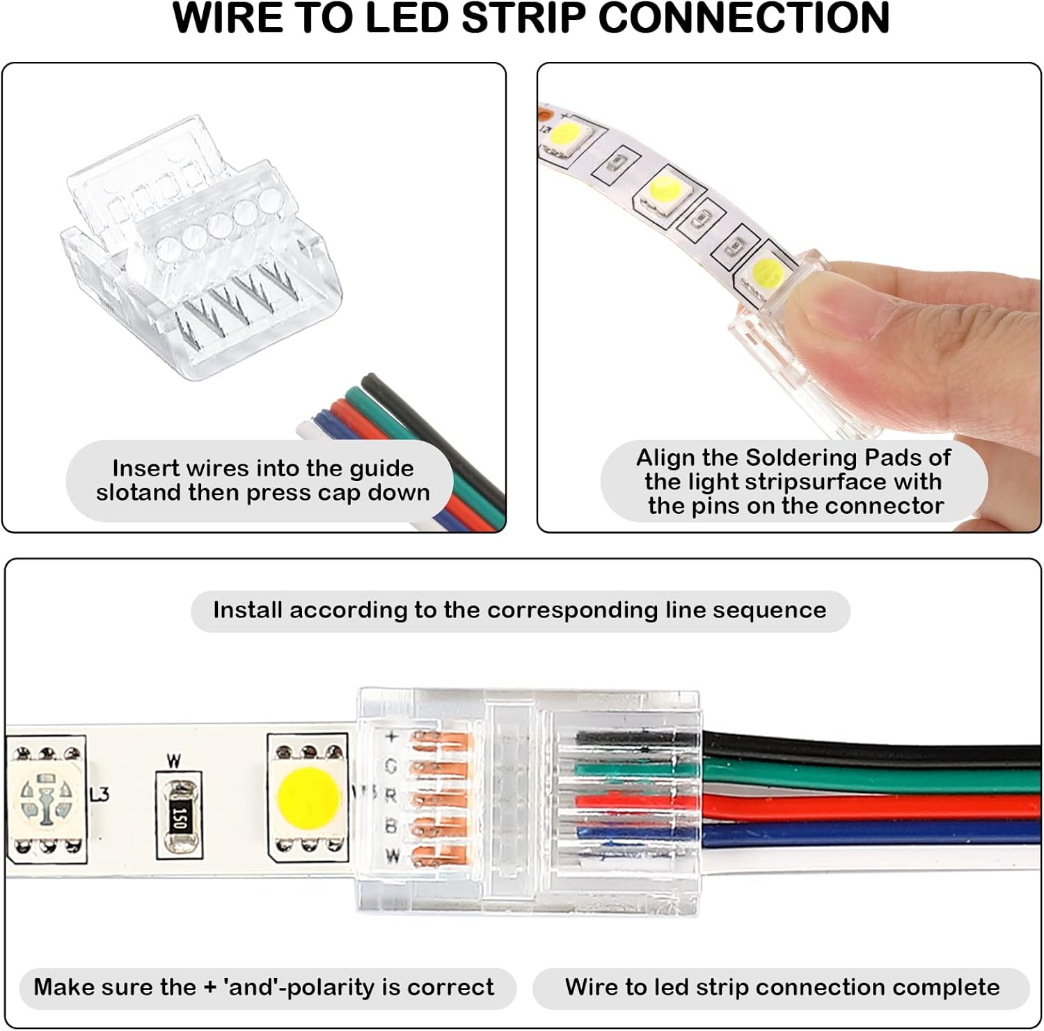5-pin LED strip connectors 20 piece — view 7