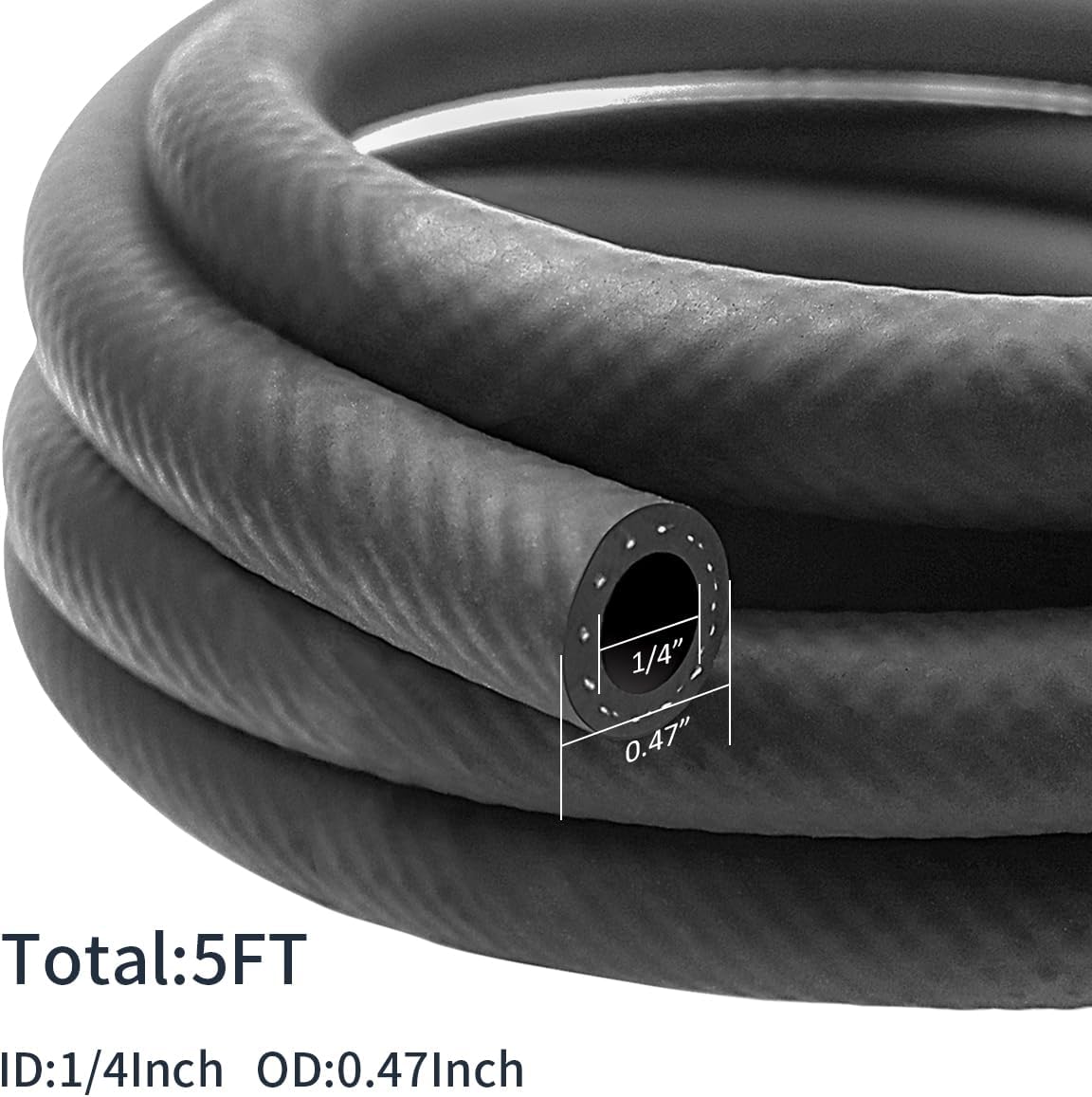1/4 inch NBR fuel hose 5 feet — view 3
