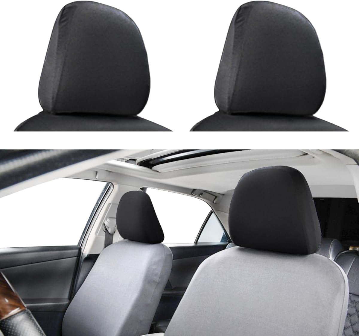 Car headrest covers 2 pack — view 2