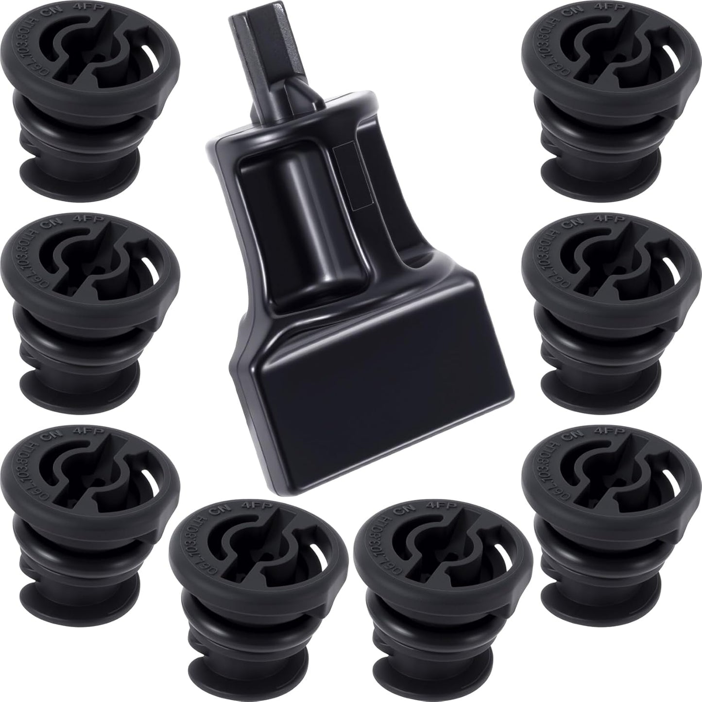 Oil drain plug with removal tool — view 2