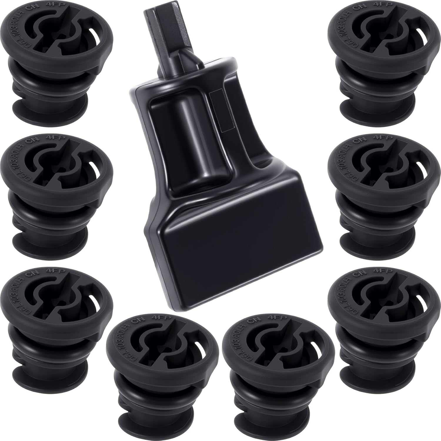 Oil drain plug with removal tool — view 2