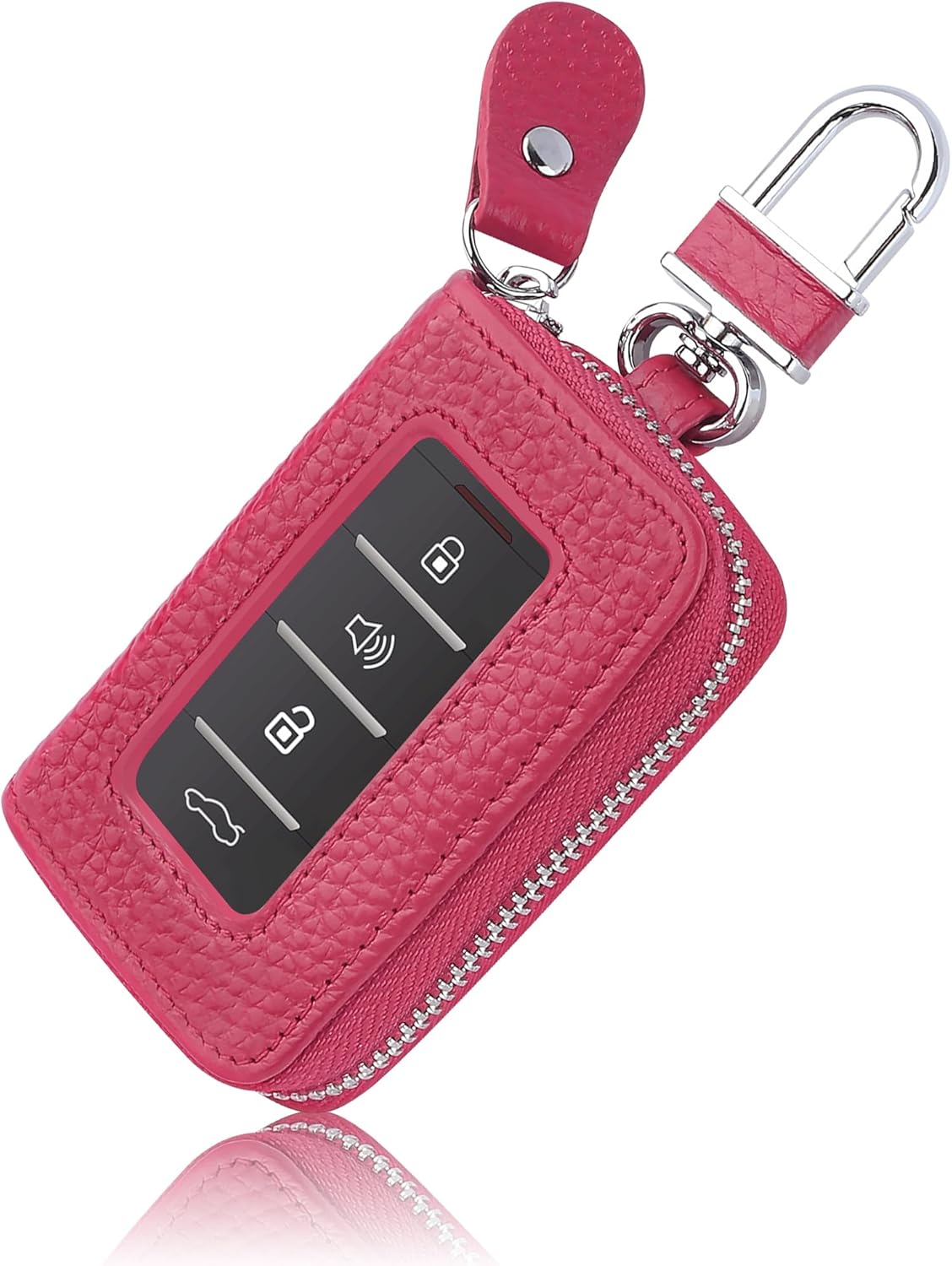 Leather car key fob case — view 2