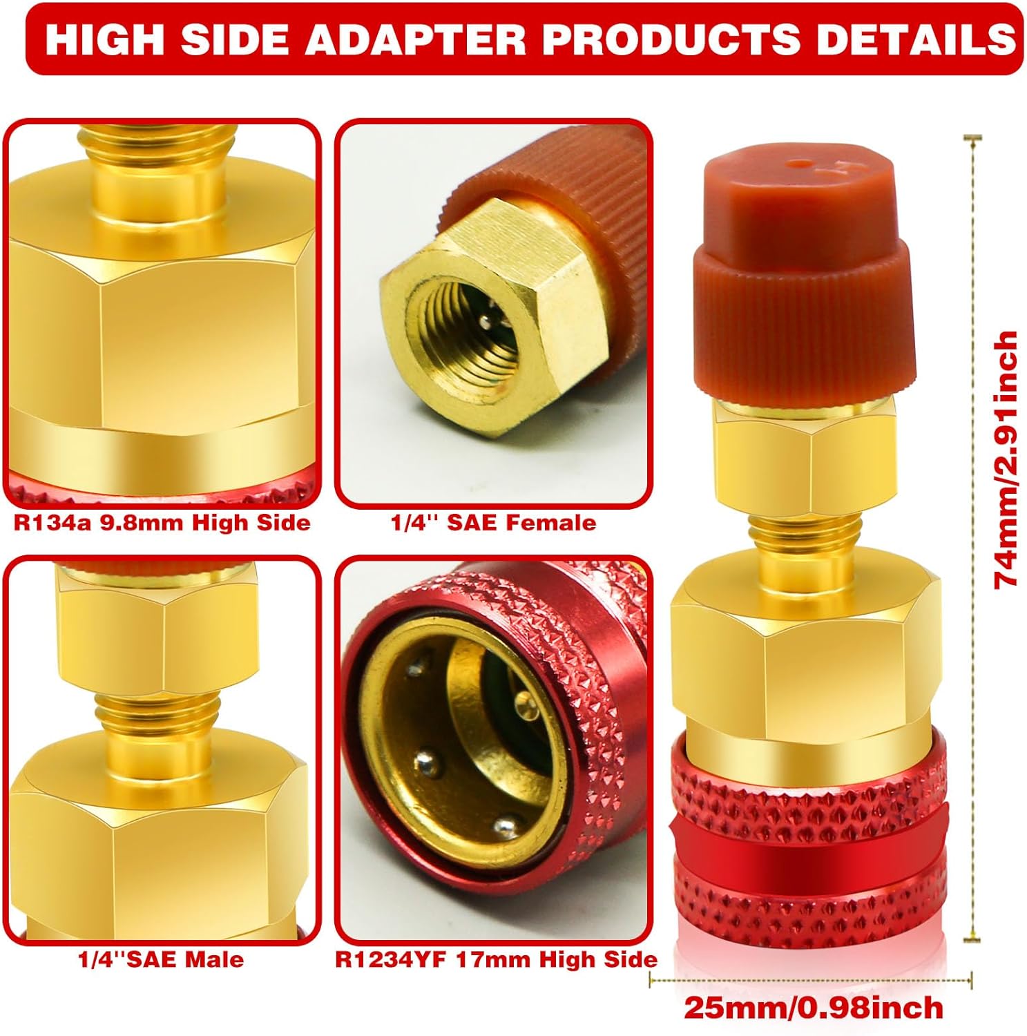 2 pcs R1234yf to R134a adapter kit — view 3