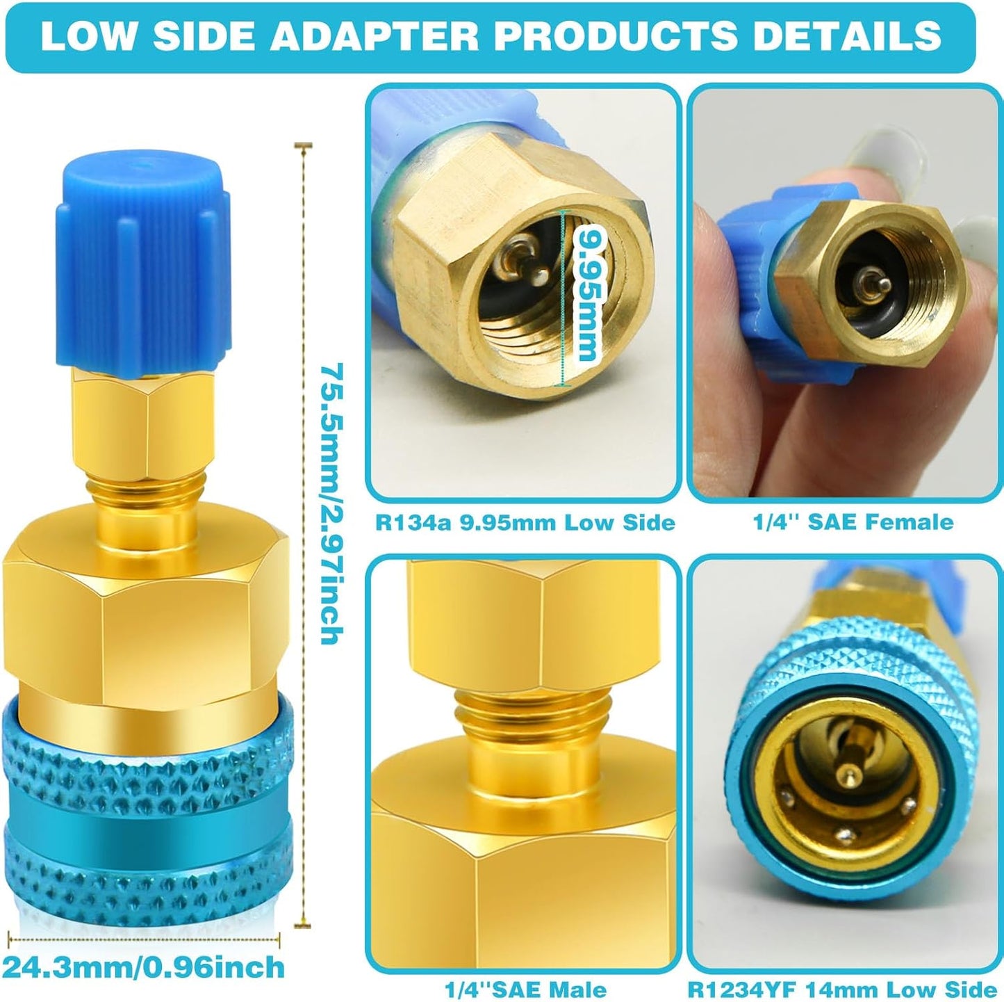 2 pcs R1234yf to R134a adapter kit — view 4