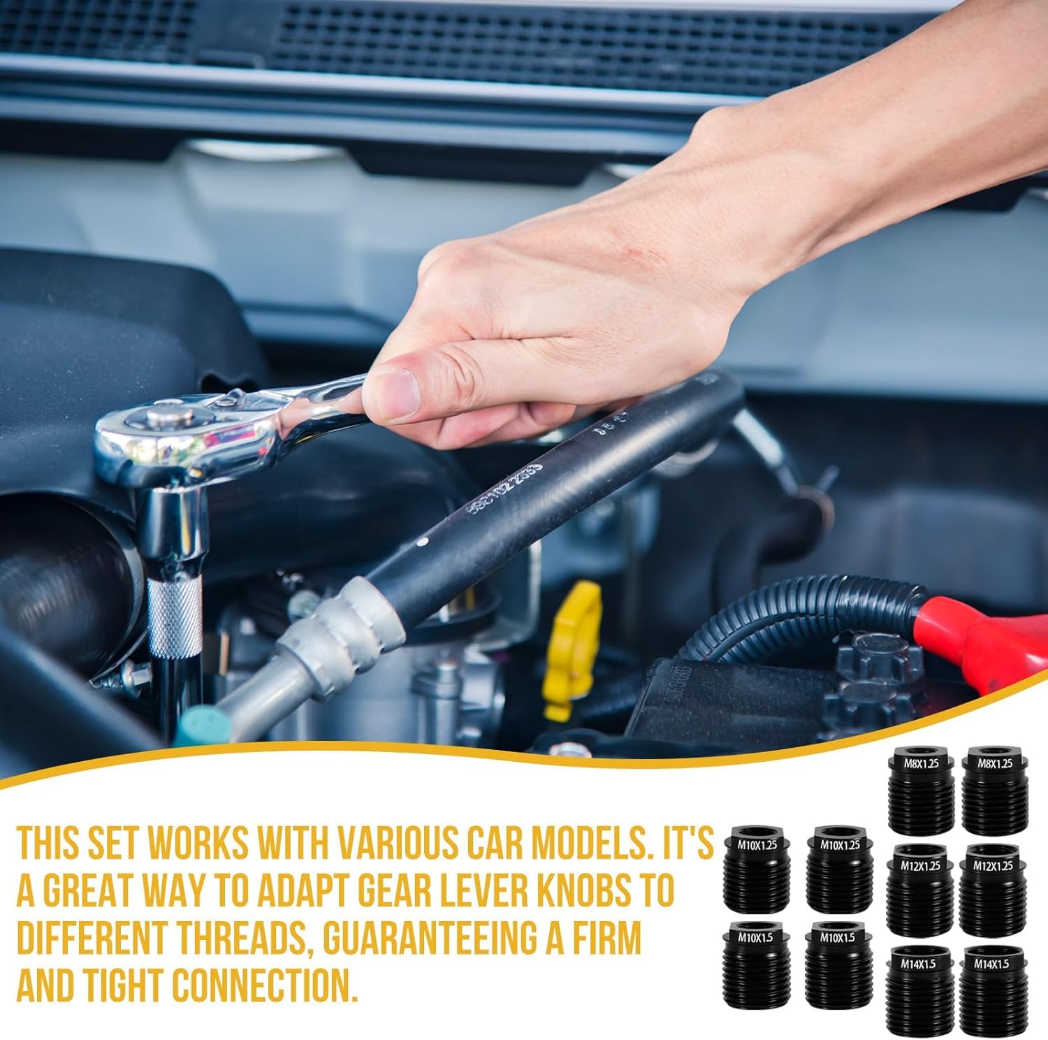10 pcs gear shift knob adapter kit — view 6