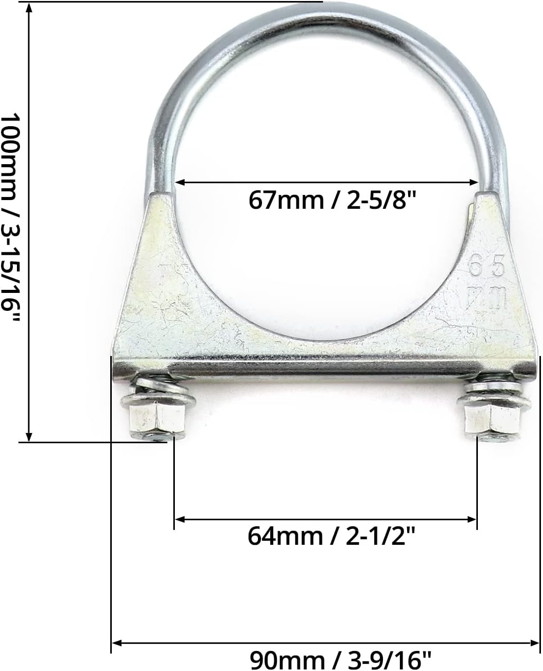 2-1/2 inch U-bolt muffler exhaust hook — view 7