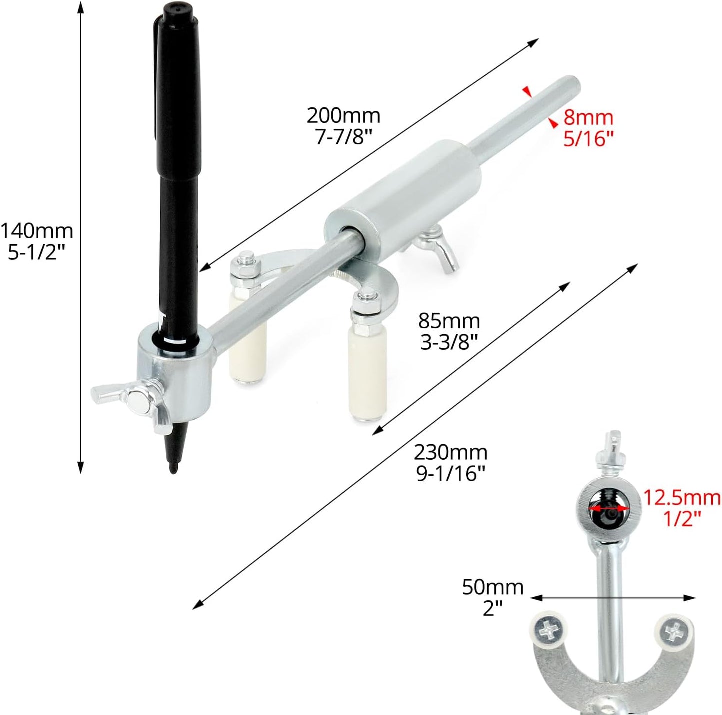 Auto body repair scriber tool set — view 7