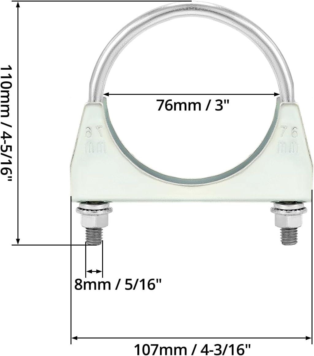 3 inch U-bolt muffler exhaust hook — view 7