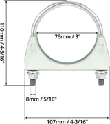 3 inch U-bolt muffler exhaust hook — view 7