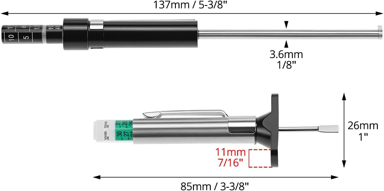 Tyre tread and brake pad gauge set — view 7