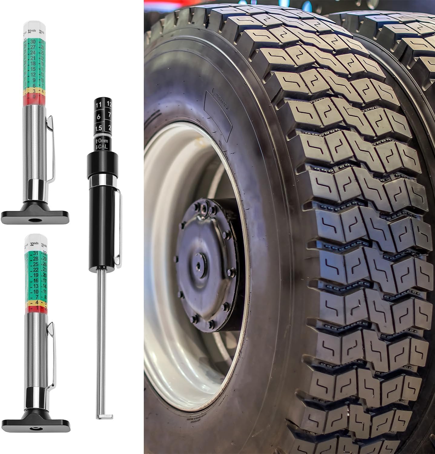 Tyre tread and brake pad gauge set — view 9