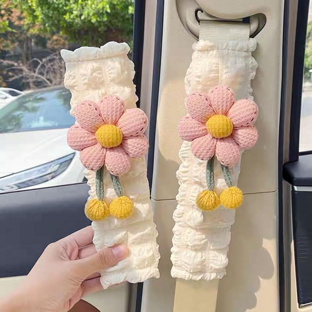 2 pack floral car seat belt pads — view 3