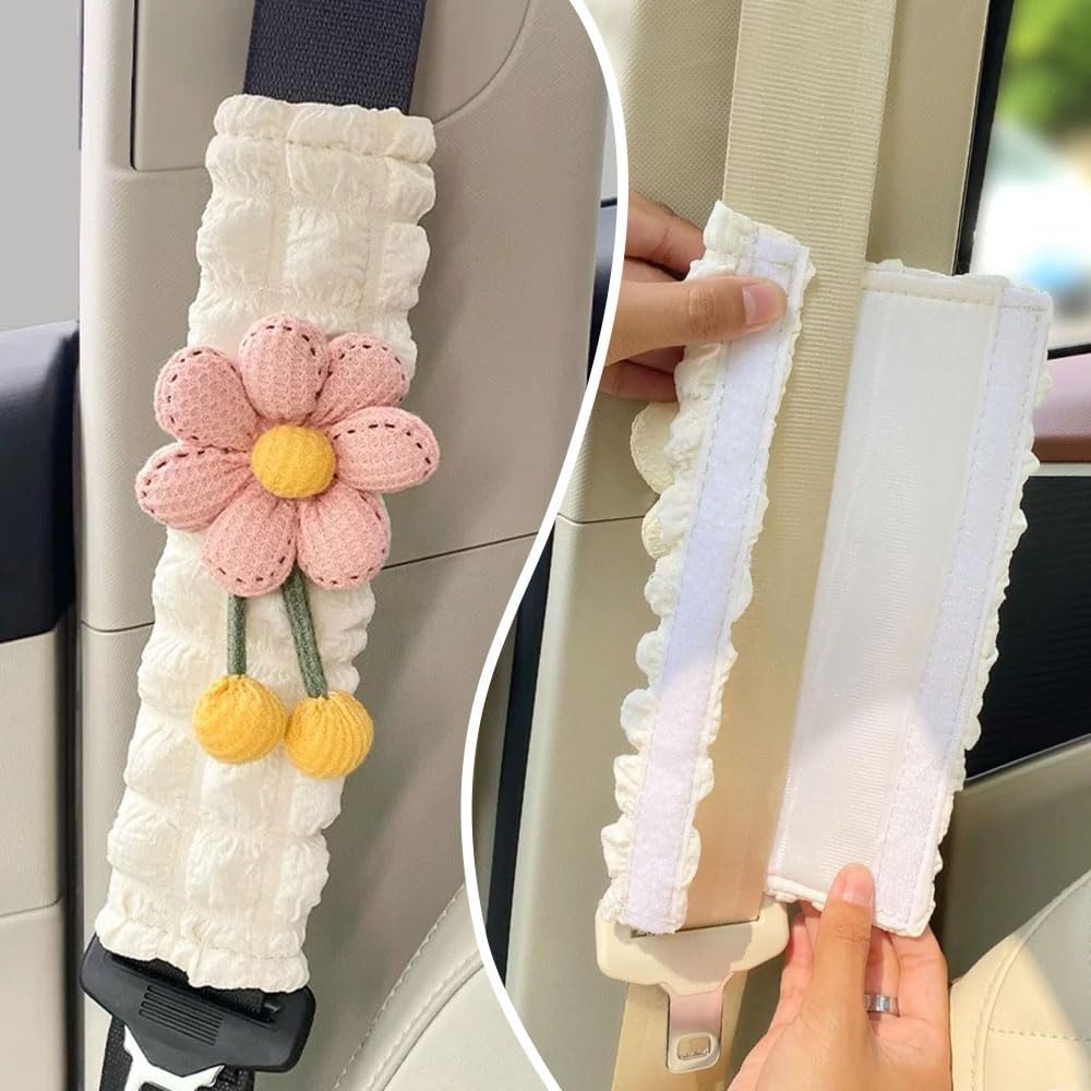 2 pack floral car seat belt pads — view 5