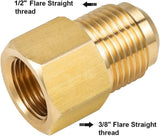 2 pcs brass flare adapter 3/8 to 1/2 — view 3
