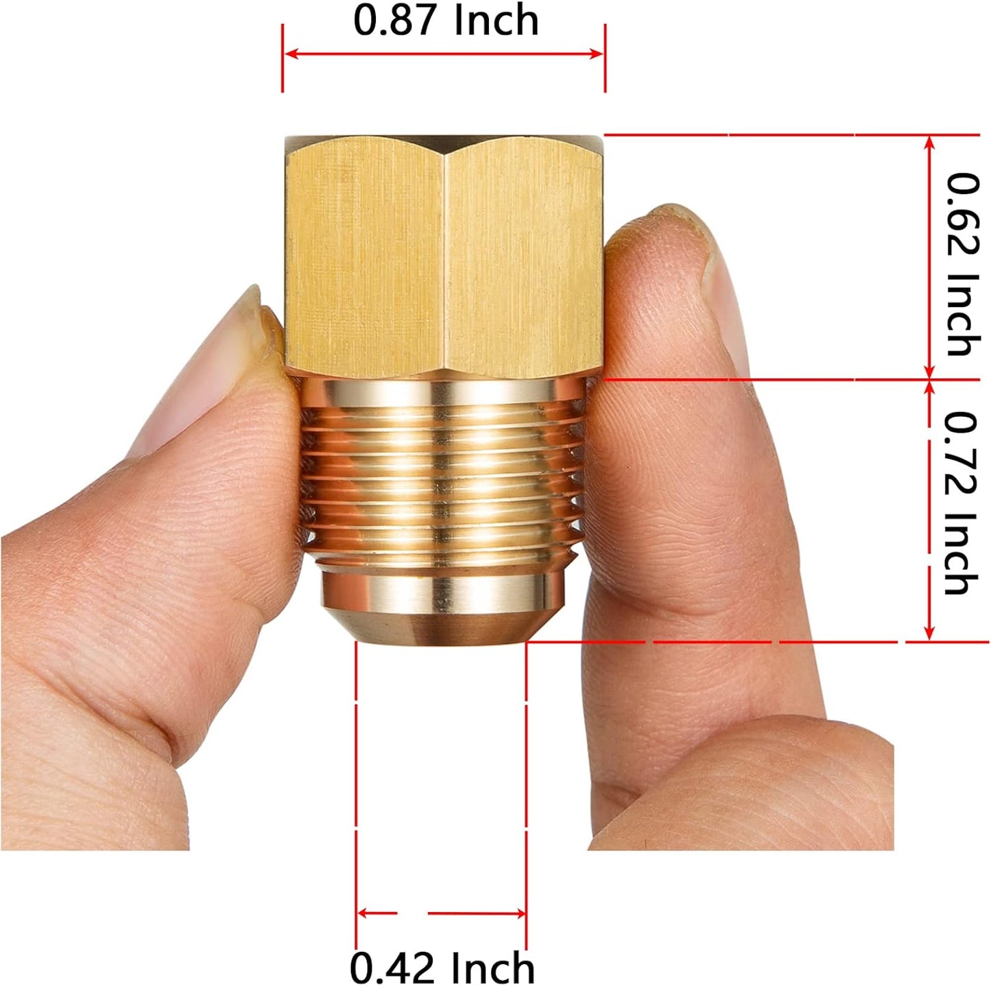 2 pcs brass flare adapter 3/8 to 1/2 — view 4