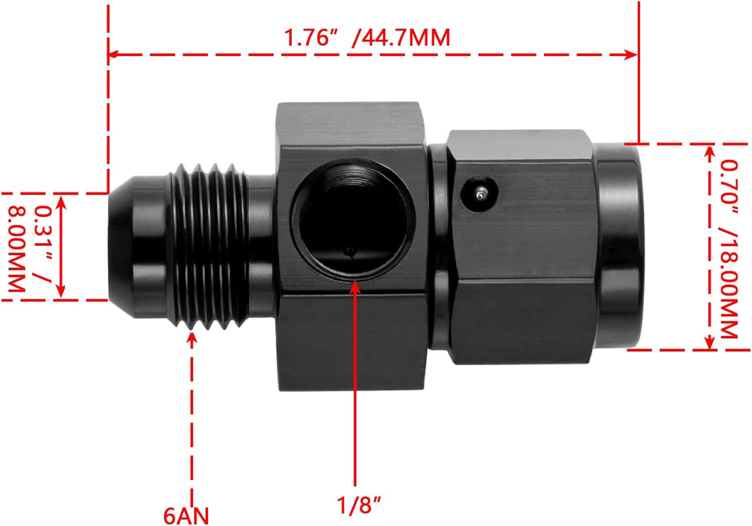 6AN fuel pressure take-off adapter — view 3