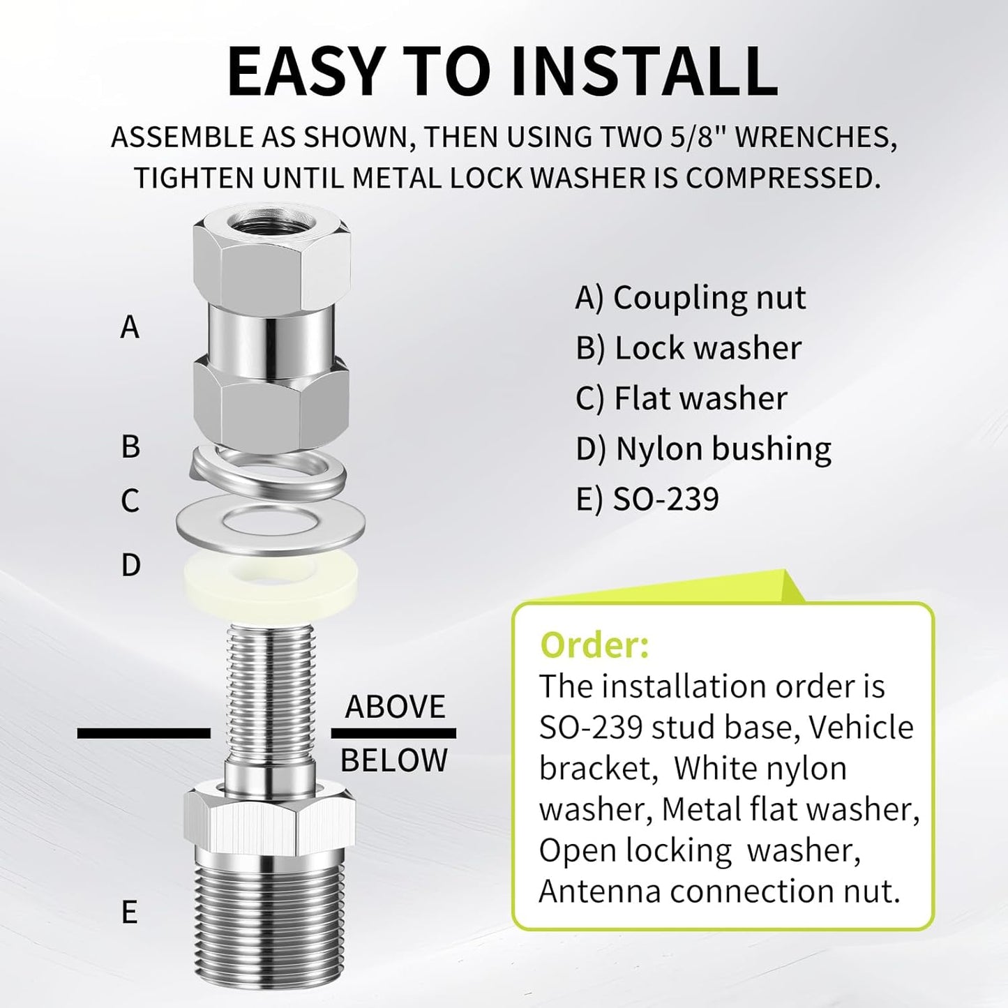 CB radio antenna SO-239 stud mount — view 4