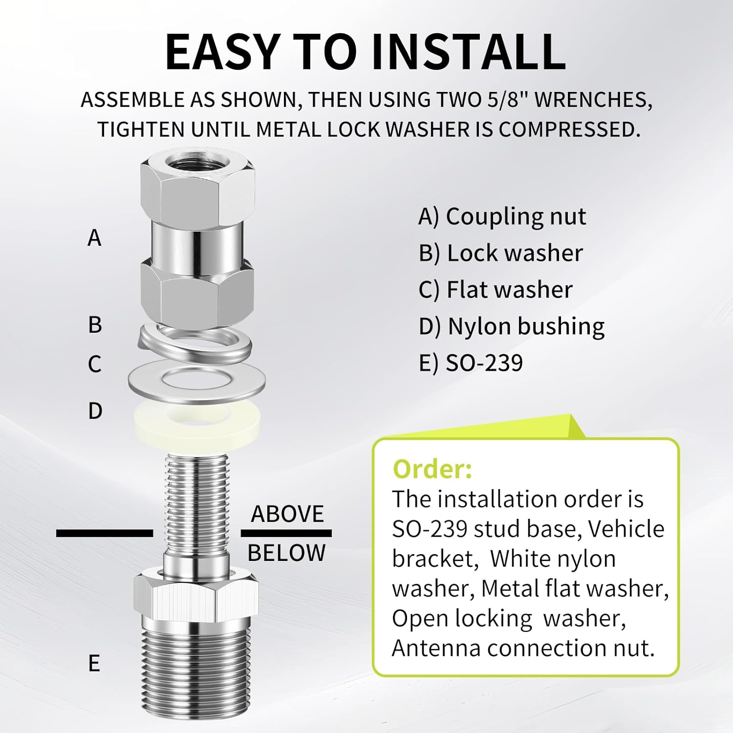 CB radio antenna SO-239 stud mount — view 4