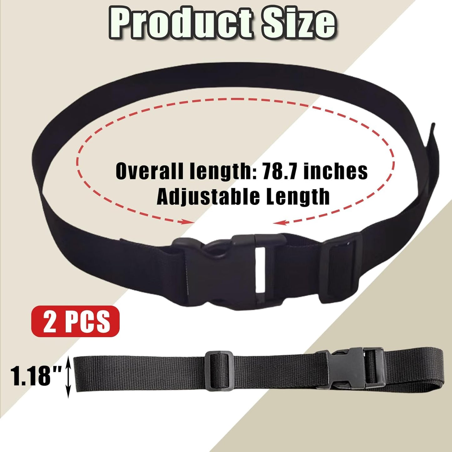 2 pack nylon tie down straps — view 3