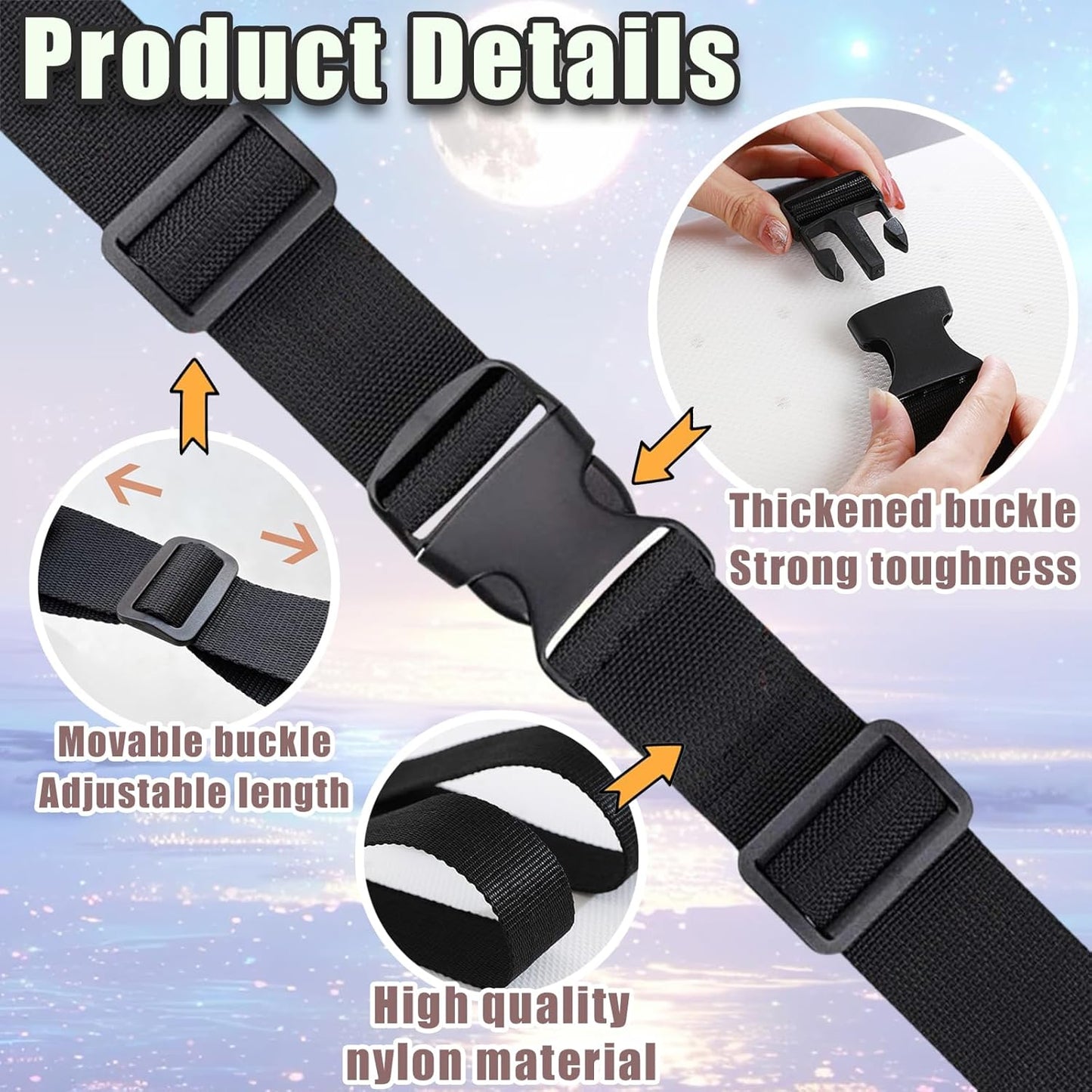2 pack nylon tie down straps — view 4