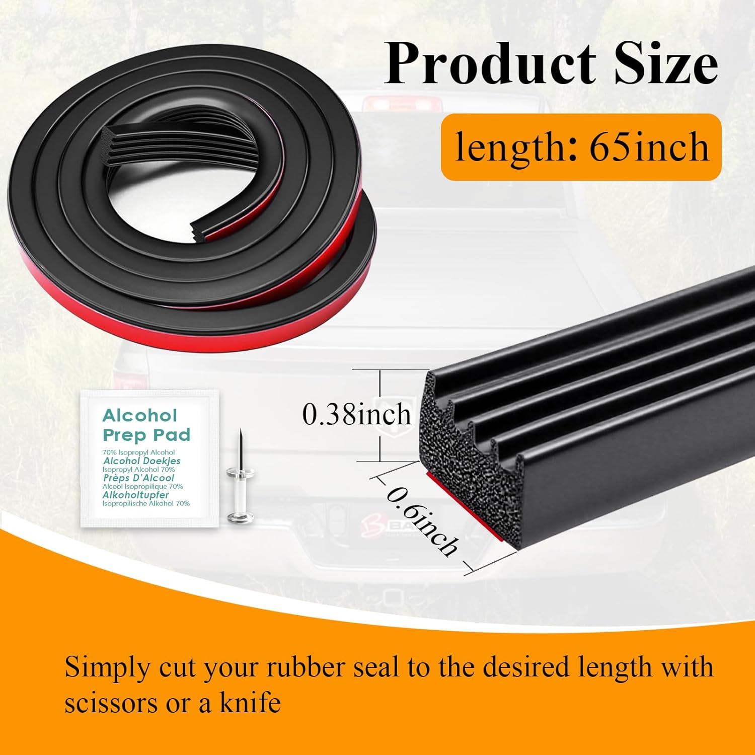 Tonneau cover bulkhead seal strip — view 7