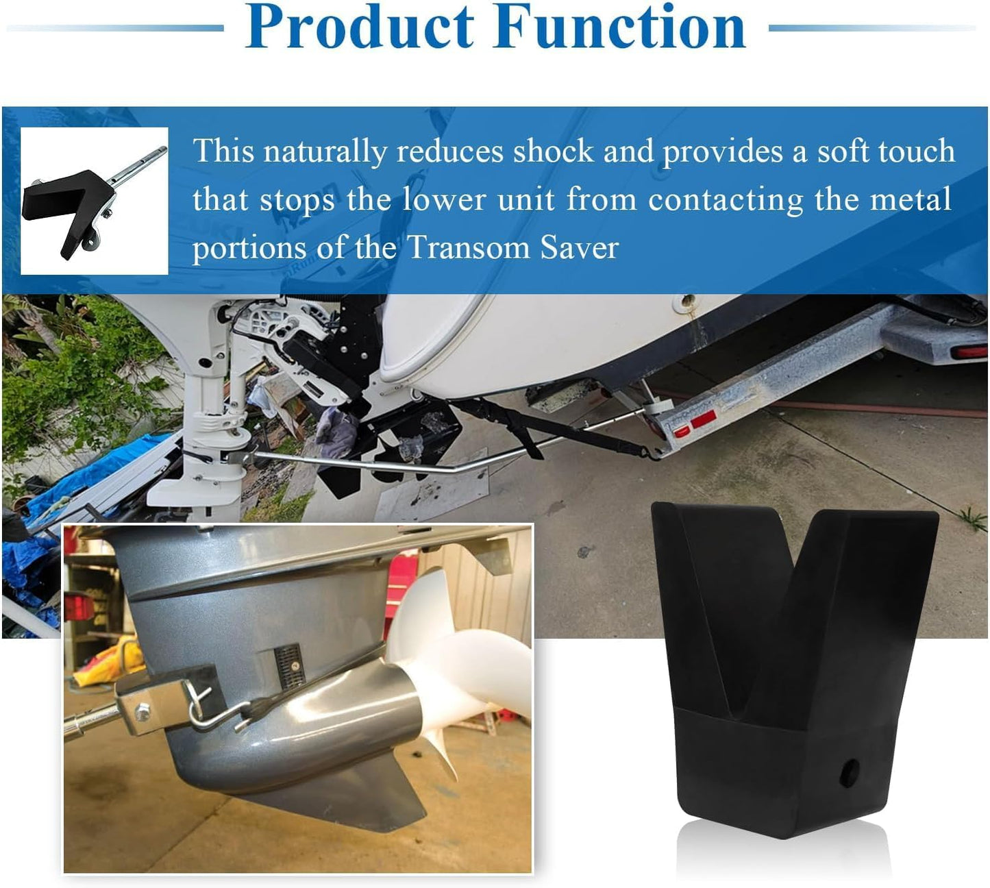 Rubber boat transom saver V-block — view 6
