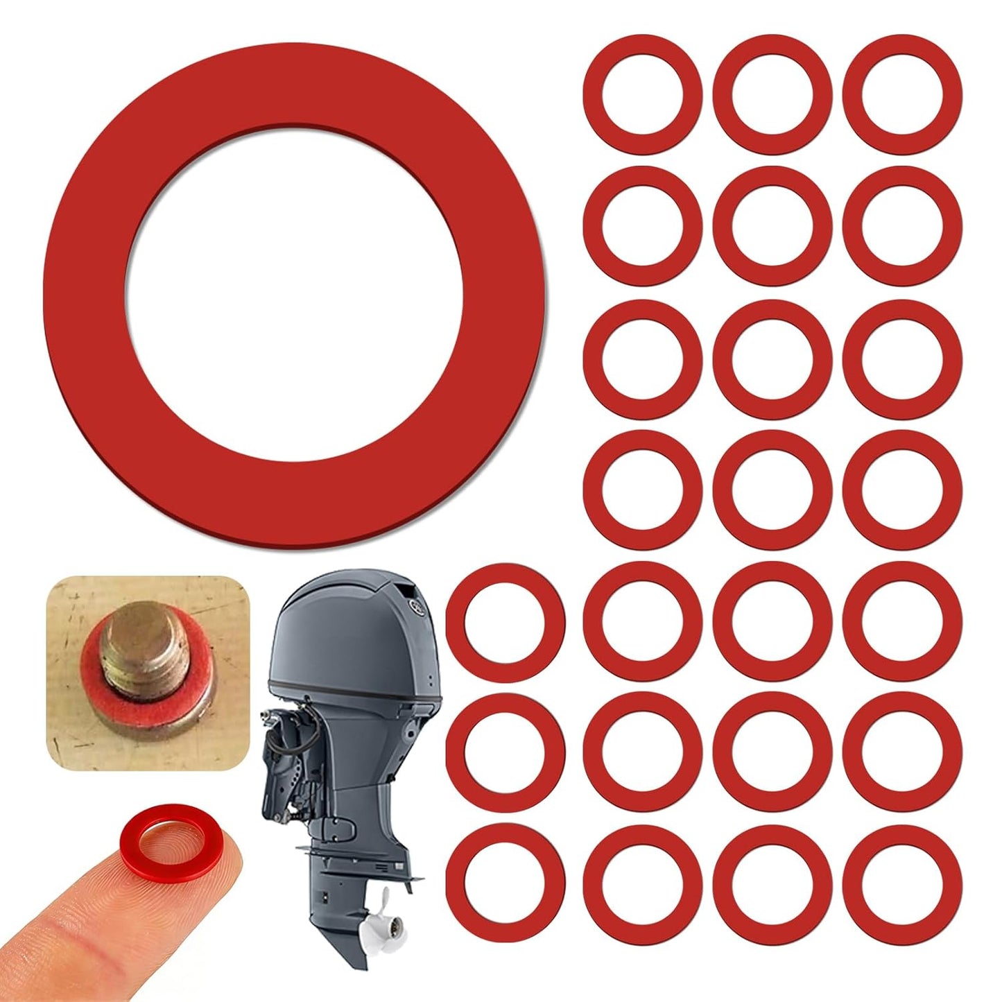 25 pcs Yamaha outboard oil drain gaskets — view 2